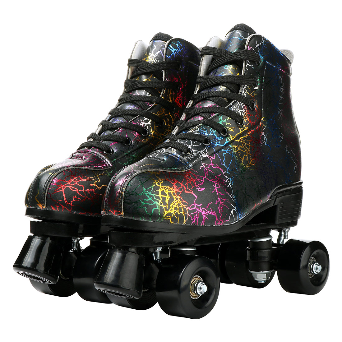 2023 Quad Roller Skates Kvinnor Vuxen Nybörjare utomhus Slidkvalitet Mikrofiber Pu Leather Abec-5 Pu 4 Wheels Skating Flashing