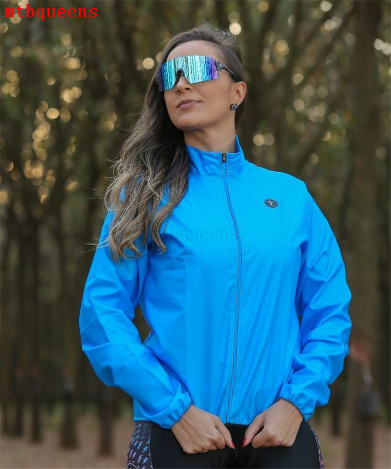 Mtbqueens manica lunga pila impermeabile ciclo esterno esterno motociclini mtb bici sottile motocross maglia a vento femminile femminile