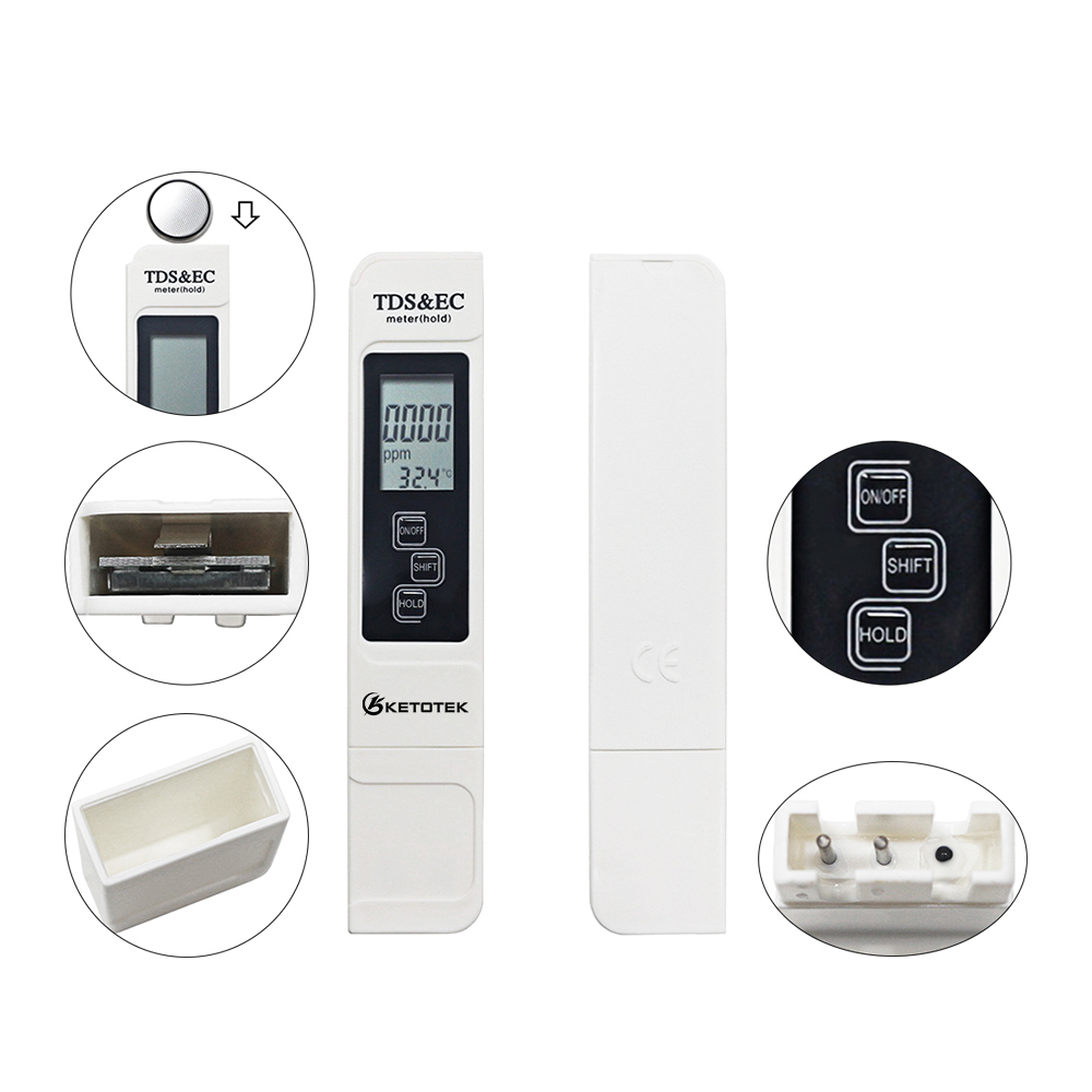 Высокая точность TDS Meter Tester Tester цифровой портативный pH -метр Tdsec LCD Чистота вода PPM Аквариум -фильтр бассейн