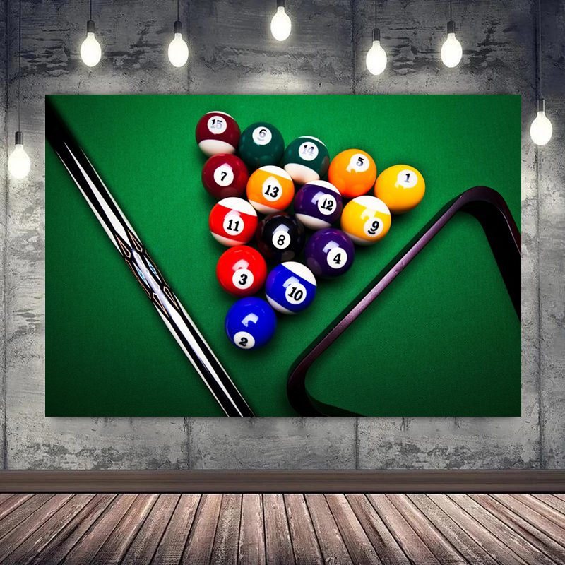 Billiards Snooker -Serie Moderner Sport Vintage Leinwand Malereiemalposter Ästhetische Wandbilder Schlafzimmer Bar Cafe Club Dekoration