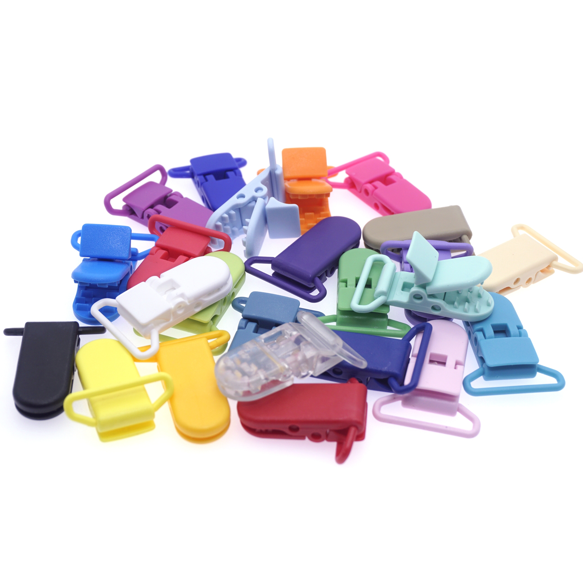 Sutoyuen 25mm 1 '' Kam Plastic Garment Binder Suspender Clips Baby Pacifier Mam Dummy Soother Cother Holder Clips 20色