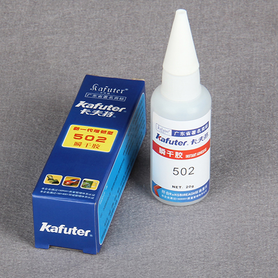 Kafuter 502 powerful speed 3 second sticky Universal glue for metal glass wood plastic leather ceramic repair