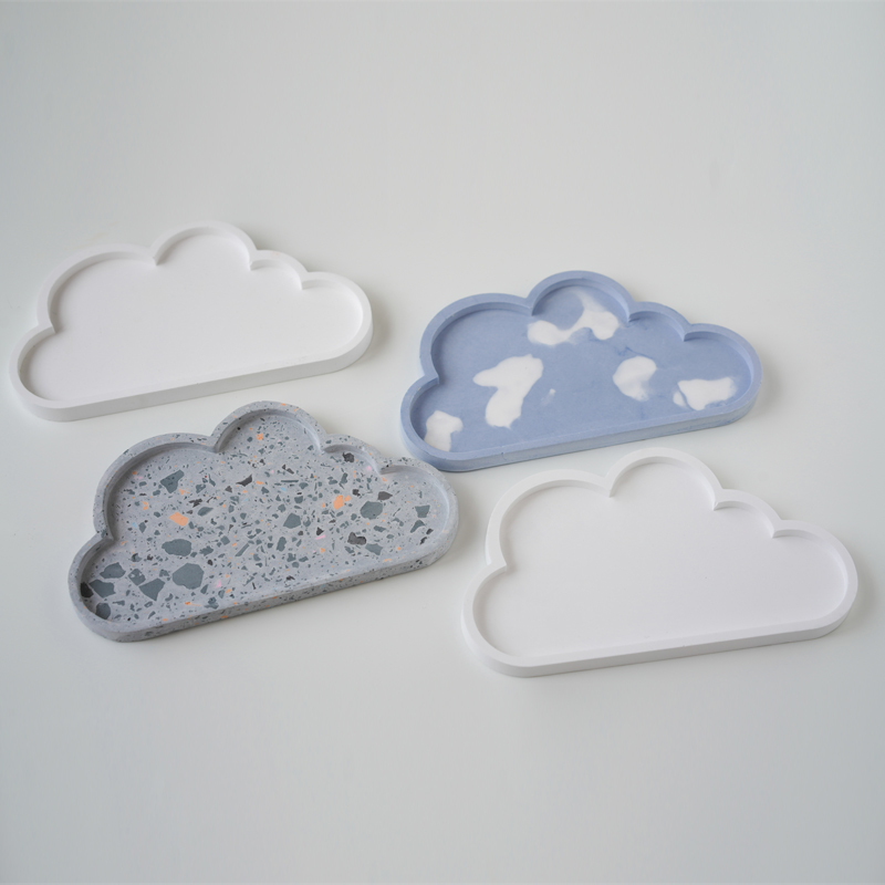 Cloud Tray Silicone Moule époxy Coaster DIY Moule d'aromathérapie Base de bougie moule Nordic Decorative Terrazzo Tray Moule