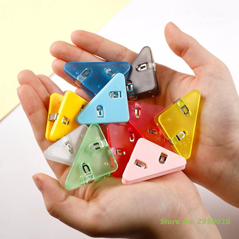 Colorful Paper Clamp Corner Paper Clamp Book Page Mark Office File Clip Hold up 50 Sheets for Document Calender Food Bag