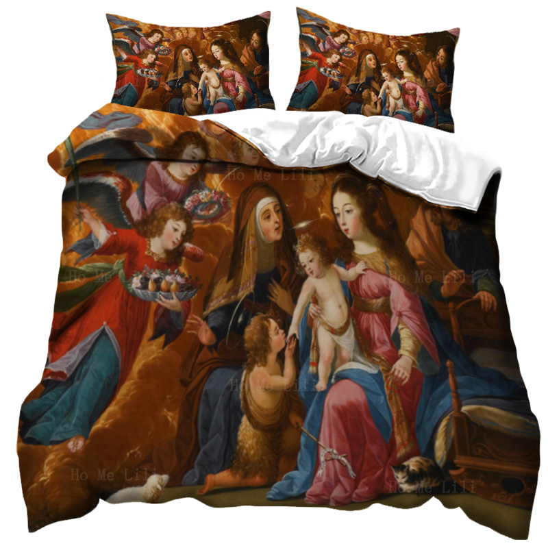 Renaissance Giotto's Majesty Holy Fami Saint Johns Siedem Joys of Virgin Medieval Duvet Cone