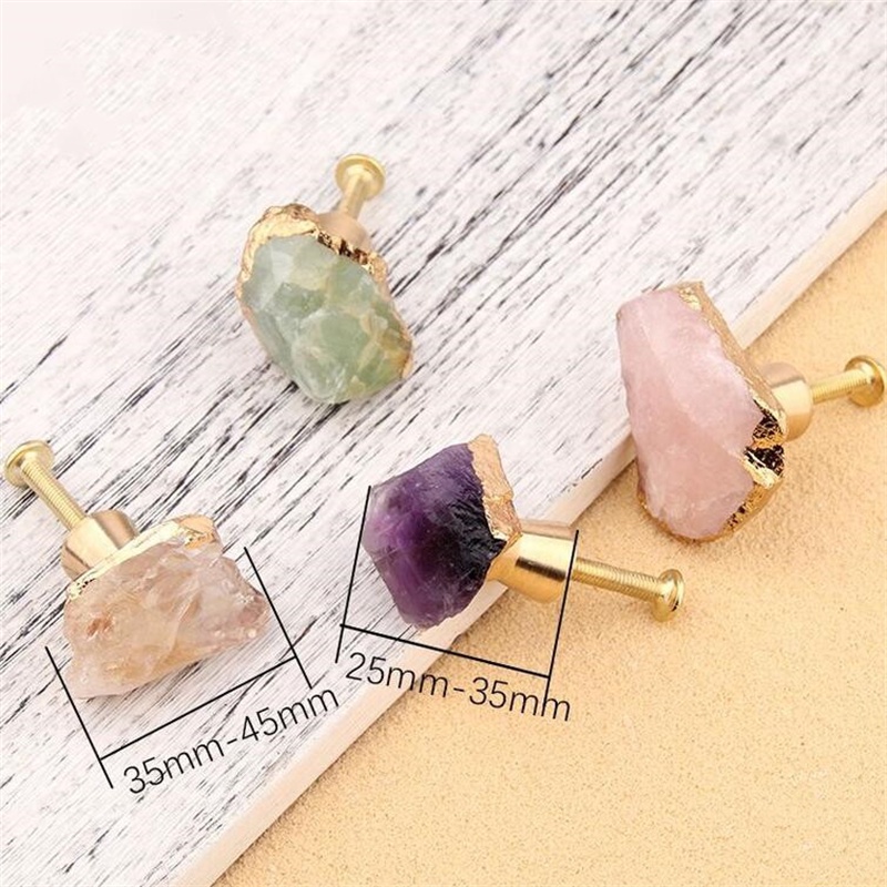 Amethyst Fluorite Pure Handle Poignée Dumit Duporteur de porte de porte de porte Tire la porte de l'armoire de chaussures Porte de porte simple