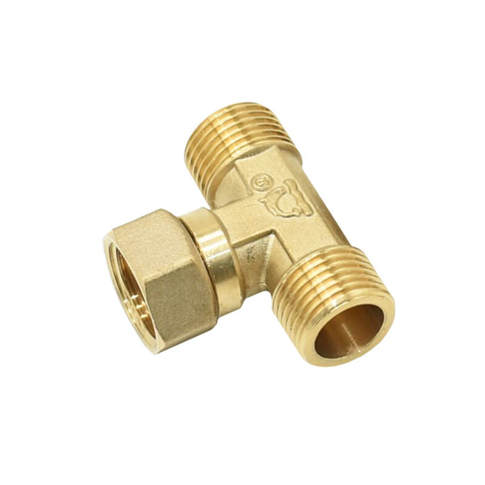 Brass 1/2" Female to 1/2 Male Thread Tee Connector Water Splitter T-Type Plumbing Threaded 3-WAY Connector Fittings 