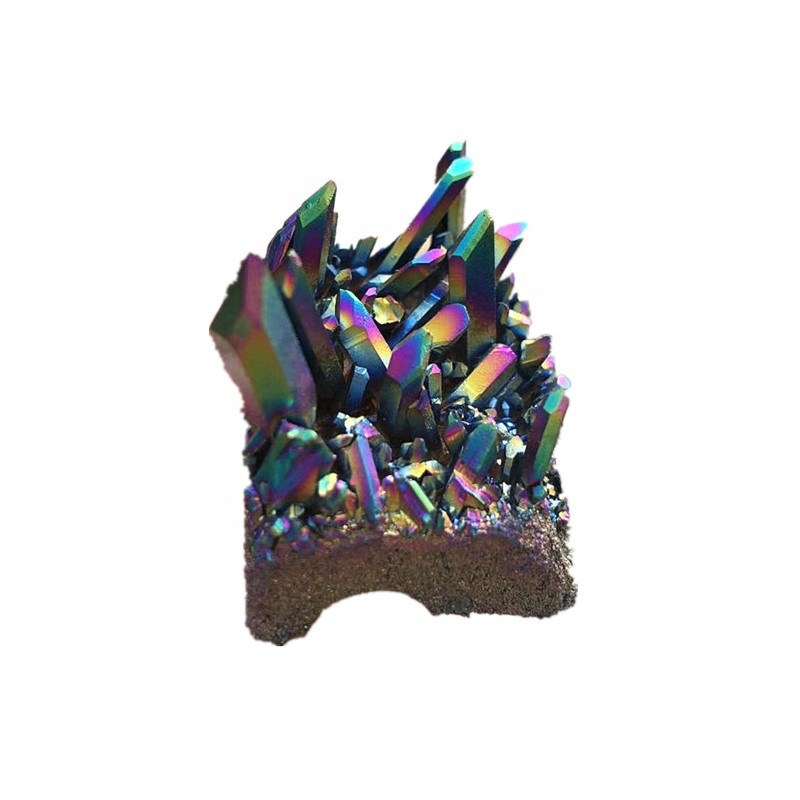 50g Aura natural Rainbow Titanium Bismuth Quartz Cluster Cluster Gemstone Muestras Vug Curina Mineral Rock Stone Home Decle