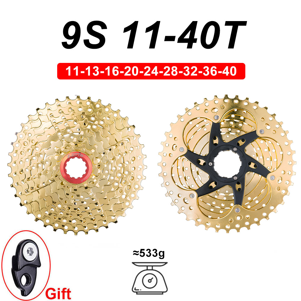 ZTTO MTB 9 SPEED BICYCLE CASSETTE WIRD CUTIO 9SPEED MOUNTER GIKE GEAR GEAR 9S Freewheel K7, совместимый с M430 M4000 M590