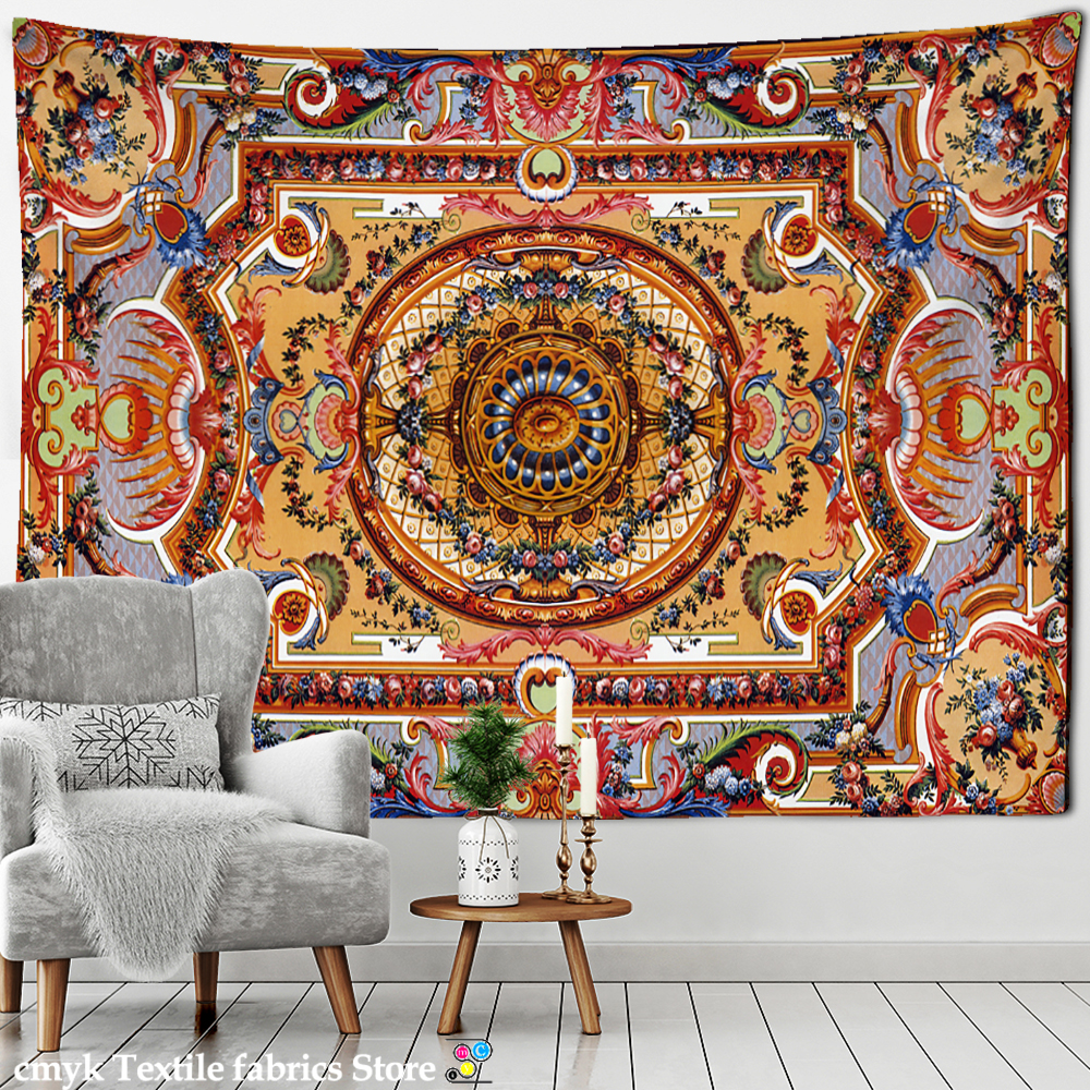 Mandala Teppichmuster Wandteppich Wand Hanging Boho Ästhetik Raum Tapiz Hippie Kunstdekor Hintergrund Stoff Stoff