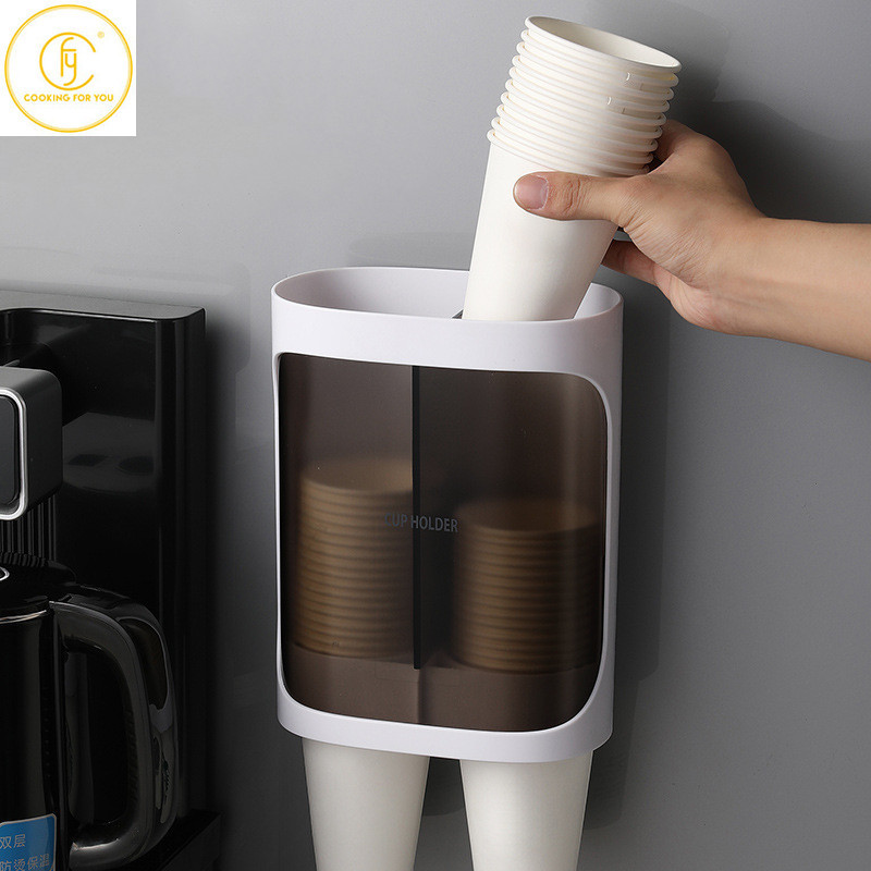 Одиночная/двойная трубка креативная настенная настенная монтирование дома бумажные чашки для бумажных чашек.