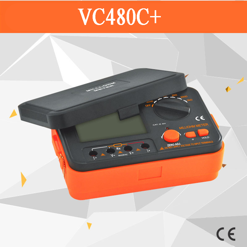 VC480C+ 3 1/2 Dijital Milli-Ohm Metre Multimetre 4 Tel Test Doğruluk Arka Işığı