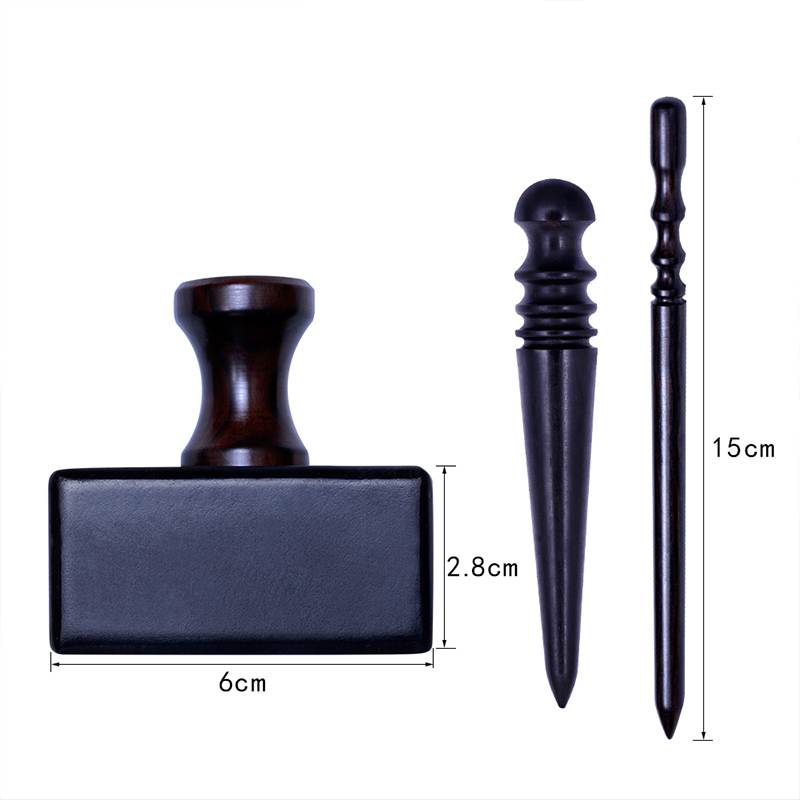 LMDZ Cuir Edge Brunnisher Black Wood Edge Slicker Cuir Craw Tool Tool en cuir Polied Grinding Tools 3 Type pour choisir