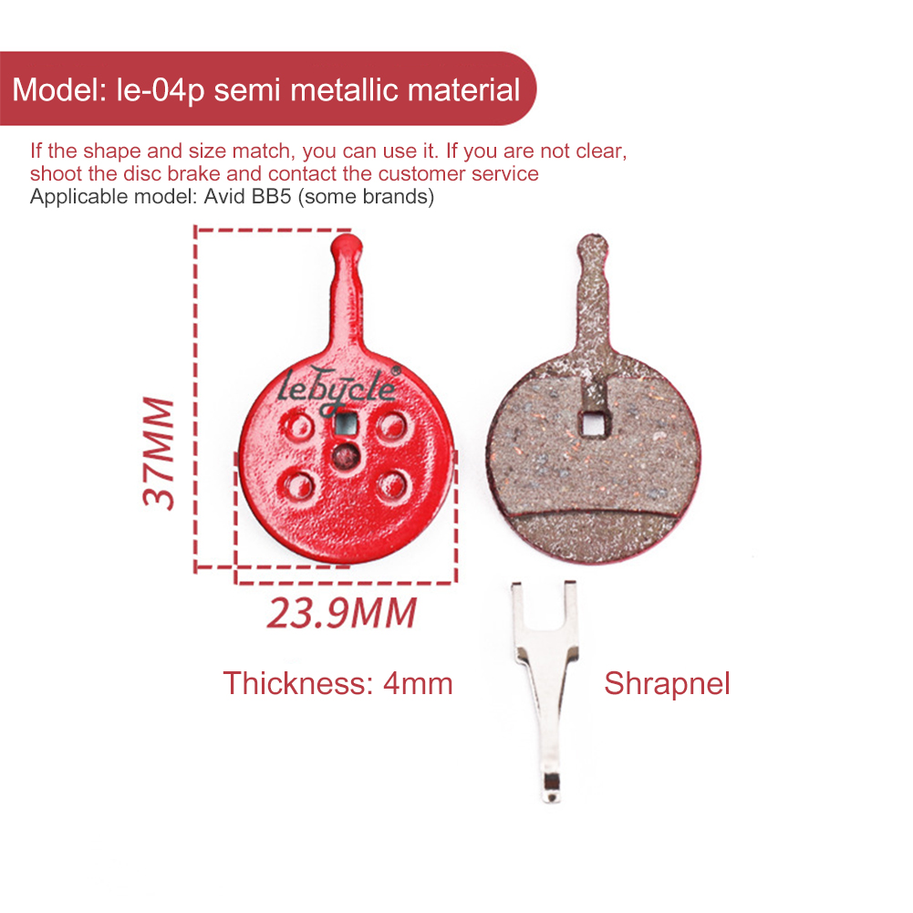 Semi-Metallic Bicycle Brake Pads Hållbara slitbeständiga tyst cykelskivbromsar Avid BB5 Bolids NV5 Cykeltillbehör