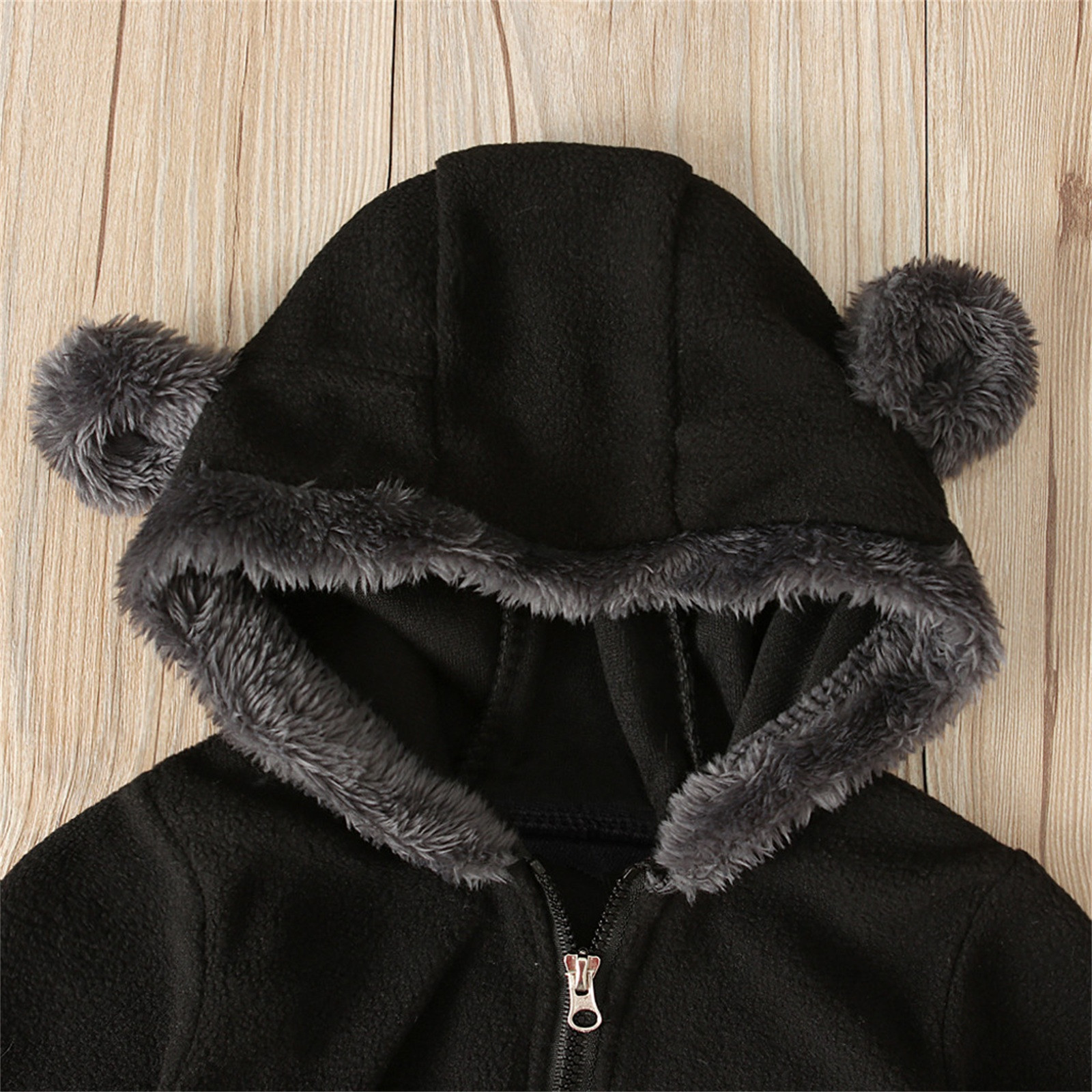 Süße Muties Neugeborene Kleidung Baby Girl Boy Fuzzy Kapuze Strampler Winter warmes Baby Langarm Bären Ohren Reißverschluss Jumpsuit 0-24m