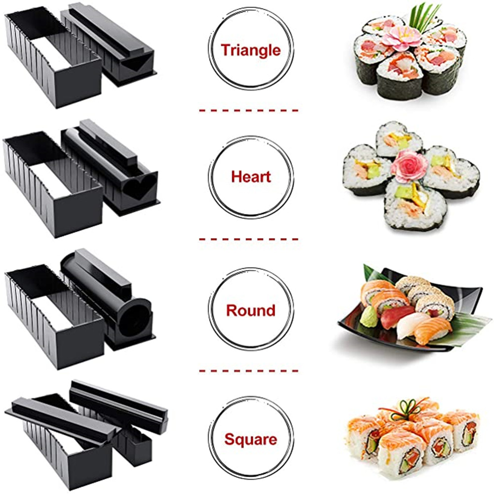 Sushi Making Kit Diy Sushi Maker met 4 vormen rijstrolvorm Japanse sushi kookgereedschap voor thuisrestaurant sushi accessoires