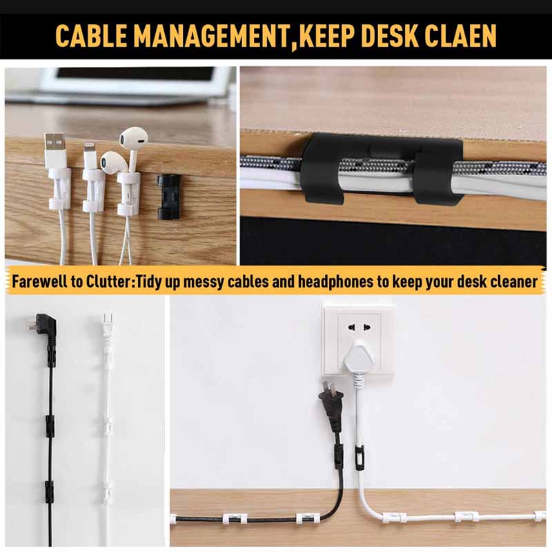 Self Adhesive Cable Organizer Clips Desktop Wall Tidy Wire Holder Manager Cord Holder USB Charging Data Line Bobbin Winder