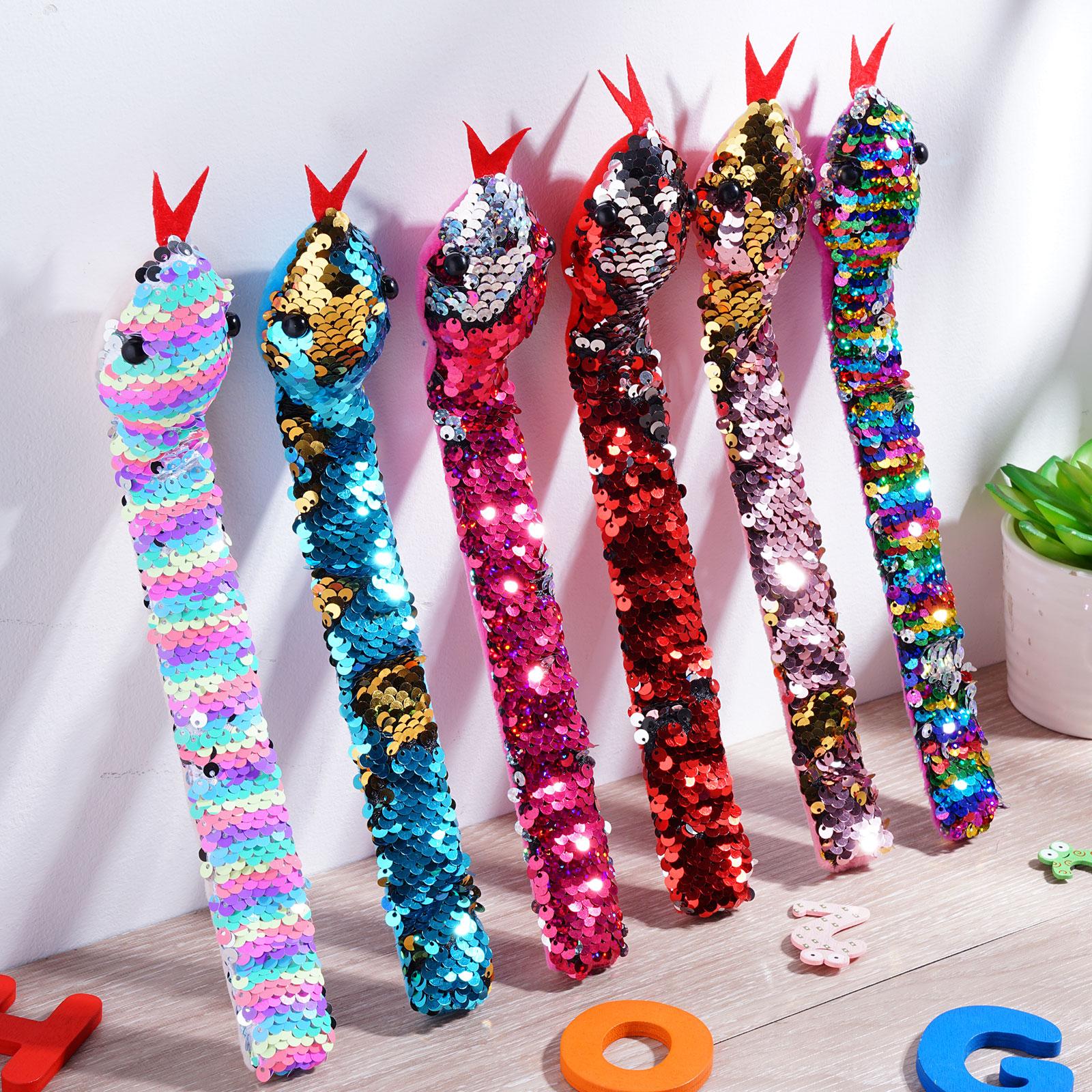 paillettes Bracelet Snake Snap Bracelet 2 couleurs Réversible Bracelets Slap Slap Bracelets For Kids Halloween Party Favors Bag F L4L8