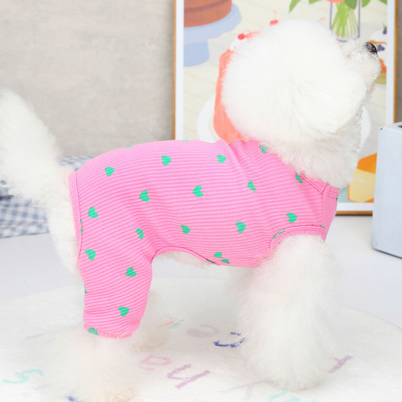 Motif de coeur Pet Dog Clothes chien Pajamas Jumps combinaison pyjamas Pullover Sweat à sweat Saut-amorce pour les petits chiens yorkshire terrier