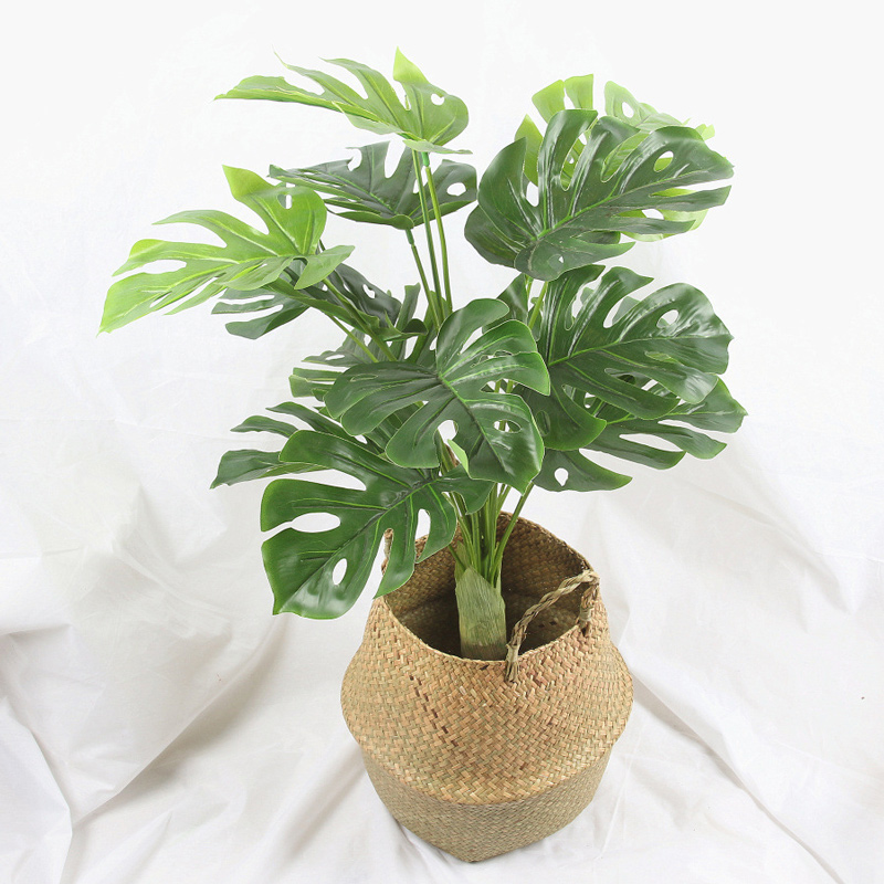 85cm Large Tropical Palm Tree Artificial Monstera Plants Plastic Green Turtle Leaves Fake Potted Foliage for Wedding Christmas