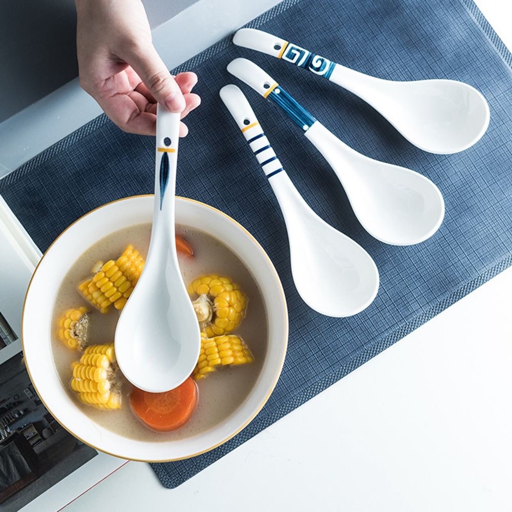 Keramik -Ramen -Löffel Tischgeschirr zum Servieren von Küchenutensilien Porzellansuppe Kelle Kelle Tisch Geschirr Teert Big Löffel großer Löffel