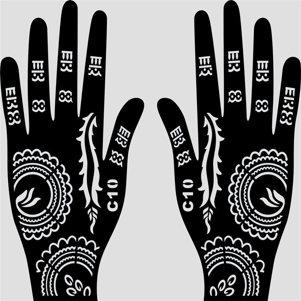 Hete nieuwe tijdelijke tattoo stencils body art sticker sjabloon India henna kit airbrush face paints holle tekening schilderen gereedschap