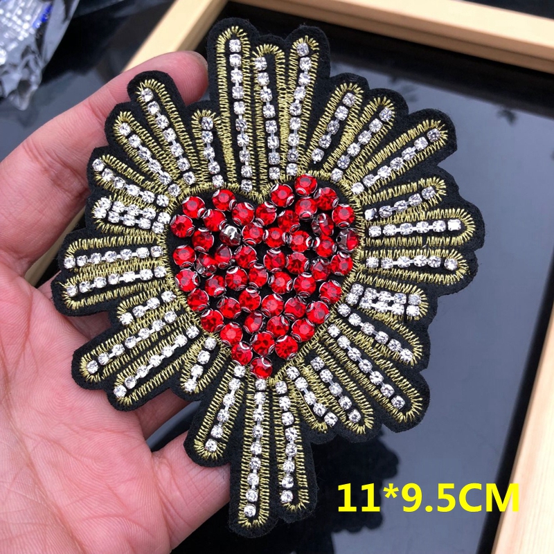 Manuelles Nagel Bead Patch Crucify Drill Color Heart Patch Kleidung DIY Accessoires Dekorative Kreuz Patch Abziehbilder