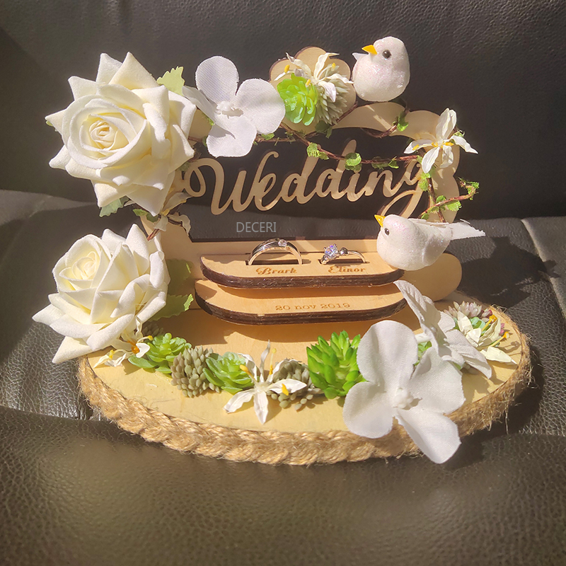 1ps Custine ad anello personalizzato Wedding Wedding Decora Porta la doccia da sposa da sposa con sposa