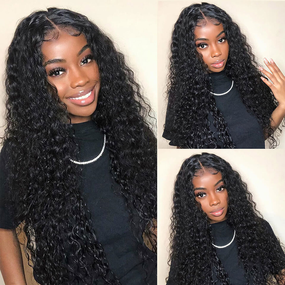 Water Wave Bundles With 5x5 Lace Closure 40 Inch Brazilian Wet And Wavy Curly Human Hair Weave 3 / 4 Bundles With Lace Closure