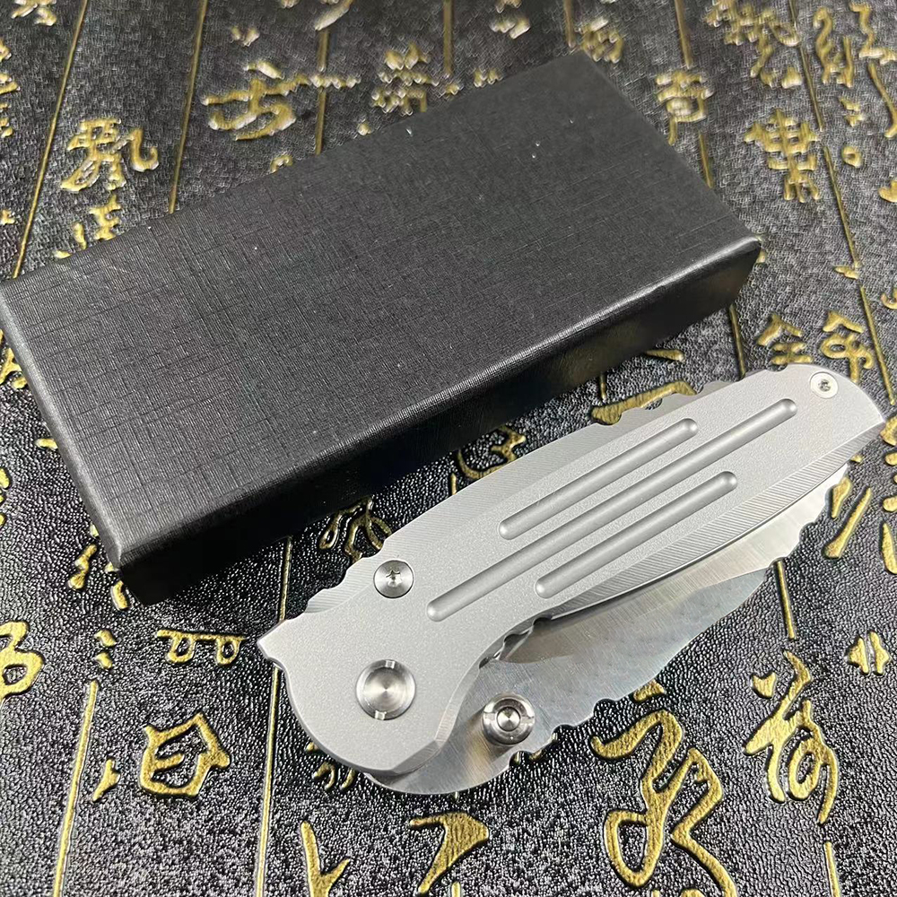 Ny A6703 Högkvalitativ fickfolkkniv 7CR17MOV Satin Blade CNC Rostfritt stål Handtag Bollbärande utomhuscamping Vandring EDC -mappknivar