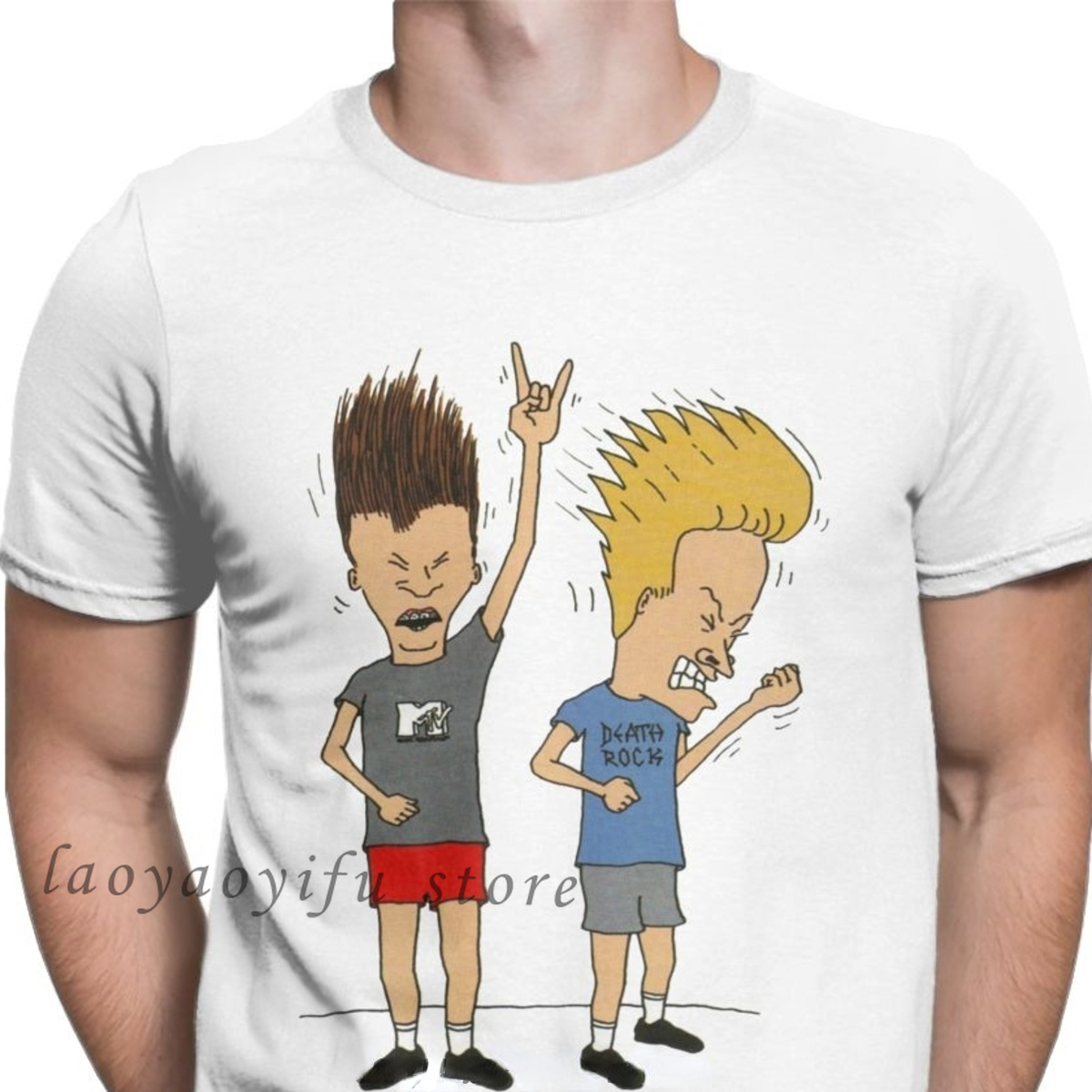 Beasvis und Butthead Beavis Verstärker Butthead Funny Print T -Shirt T -Shirt -Shirt für Männer und Frauen männliche einfache verrückte Humor -Hemd -Shirt -Druckt Spitzen