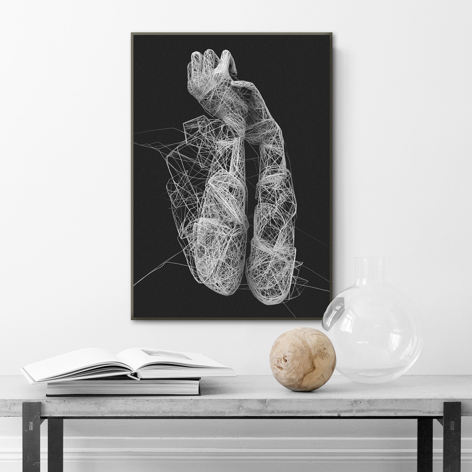 Linea astratto Donna corpo e mani poster tela poster nordico nero bianco arte immagini surreali dipinto murale decorazioni la casa