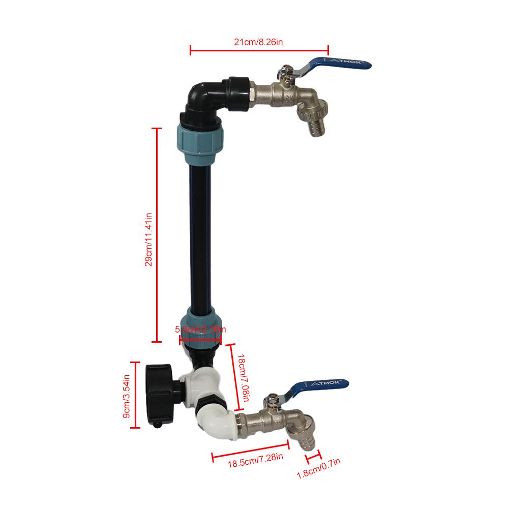 IBC Adaptador de tanque IBC de 3/4 pulgadas con válvula de salida de 3/4 pulgadas de cabello de cabello de 2 vías Atacando IBC CUVE 1000L AccessOires