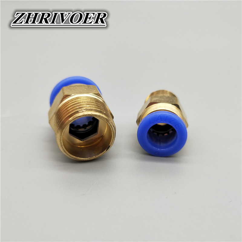 PC Air Pneumatic 4 6 8 10 12mm Hose Tube 1/4"BSP 1/2" 1/8" 3/8" Male Thread Air Pipe Connector Quick Coupling Brass Fitting