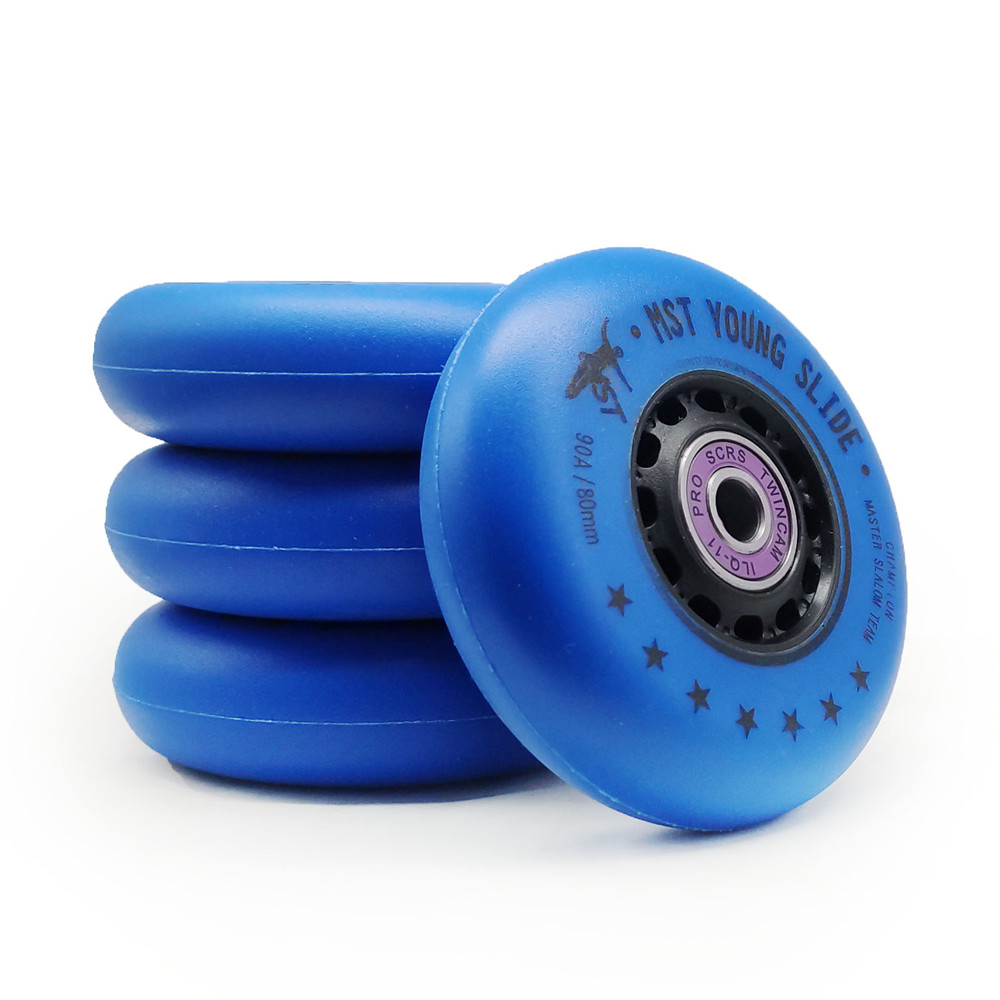 MST Young Slide Professional 90a Inline Slide Skates Wheel Bleu 72 mm 76 mm 80 mm 24 mm 608 ILQ11 Roulement 608rs / 