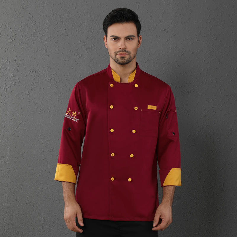 Kitchen Baking Catering Food Service Overalls Long Sleeve Breathable Double Breasted Kitchen Tooling Restaurant Worker Uniform