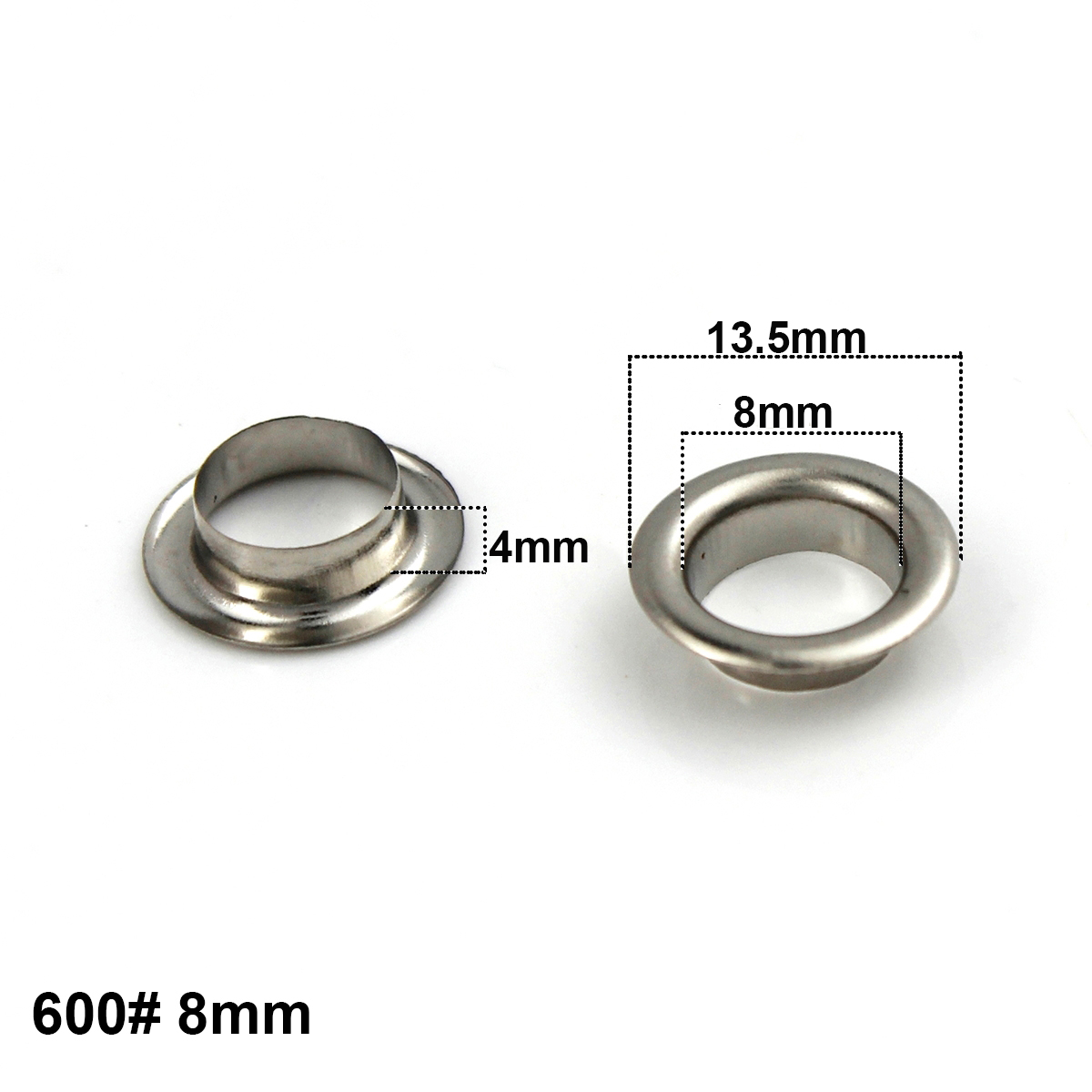 8mm mässingögel med tvättmaskin 600# läderhantverk reparation Grommet runt ögonringar för skor Väska kläder läderbälte hatt