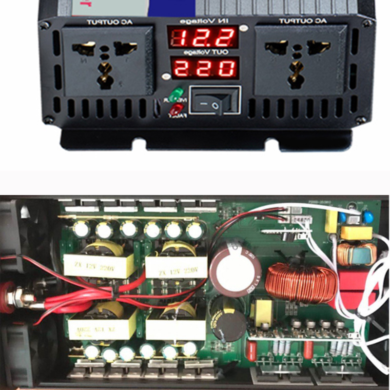 3000W 4000W 5000W Invertisseur d'onde sinusoïdale pure DC 12V 24V 48V à AC 220V Tension Transformateur de convertisseur