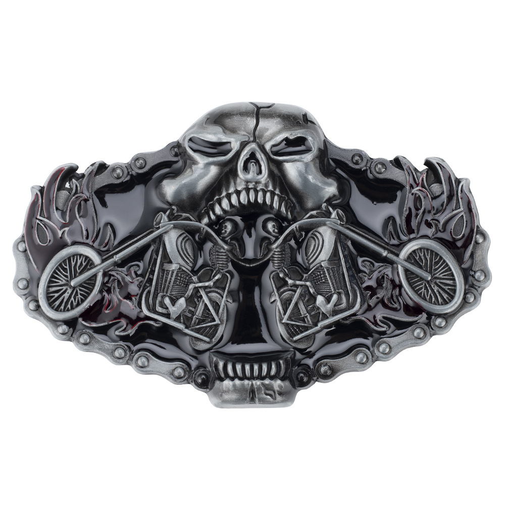 Motorcycle Locomotive Boucle de ceinture à la main Accessoires de ceinture maison faits maison bricolage Western Cowboy Heavy Metal Rock Punk K46