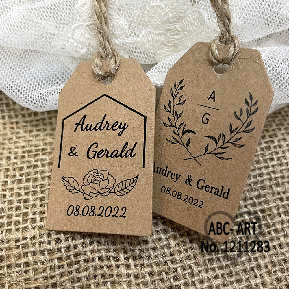 / SET Kraft Paper Wedding Favor Label Personnalisé, Gift Name Candy Favors Birthday, Baptisme Tag