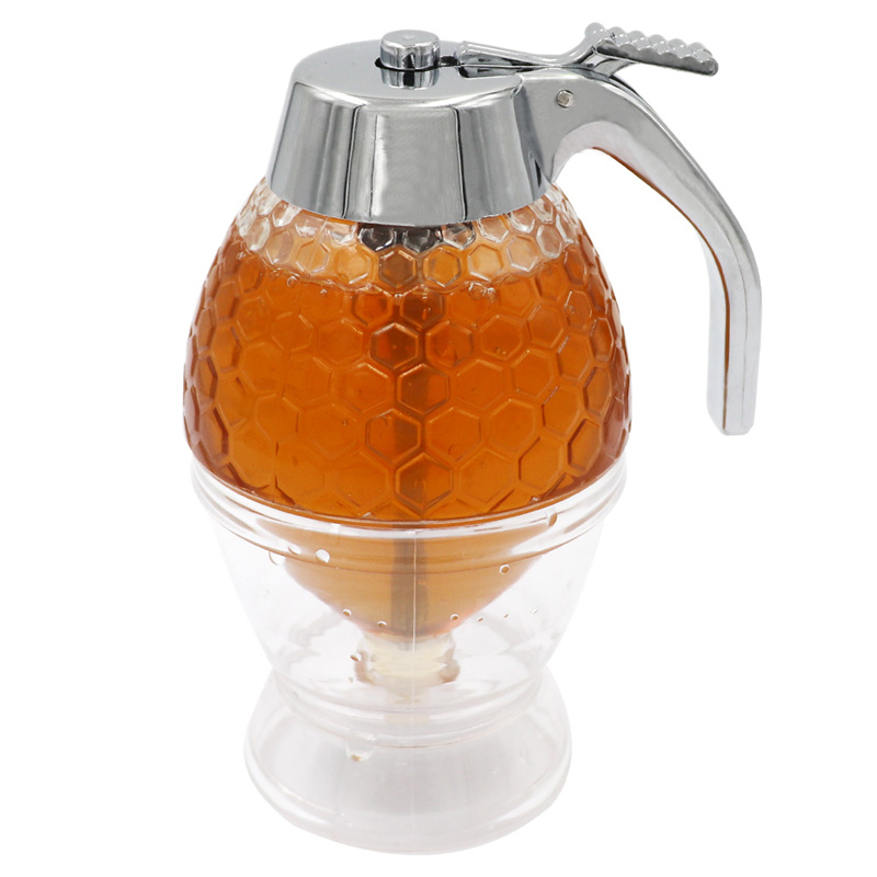 Honey Dispensers Squeeze Bottle Bee Tools Kettle Storage Pot Stand Holder Juice Syrup Cup Kitchen Accessories Funnel