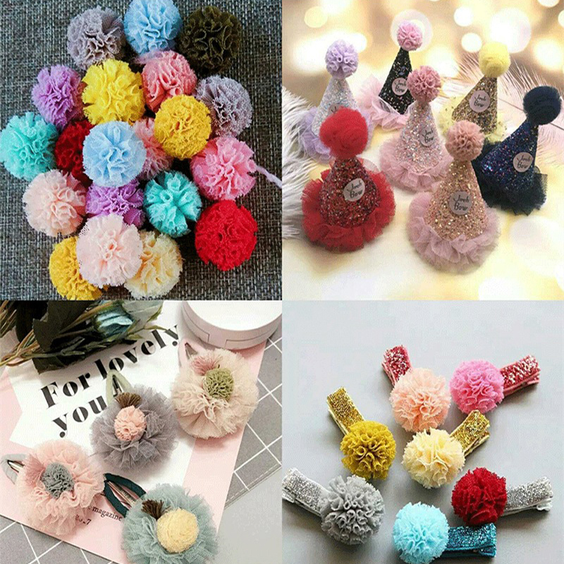 30-15mm spets pom pom trim boll macrame pom poms pompones mesh boll hårprydnader leksaker diy dekorativa tillbehör