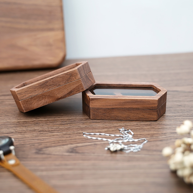 2024 Nouvelle boîte à bijoux en bois Anneaux d'oreille Bracelet Boîte de bijoux Organisateur de voyage Boîte de rangement