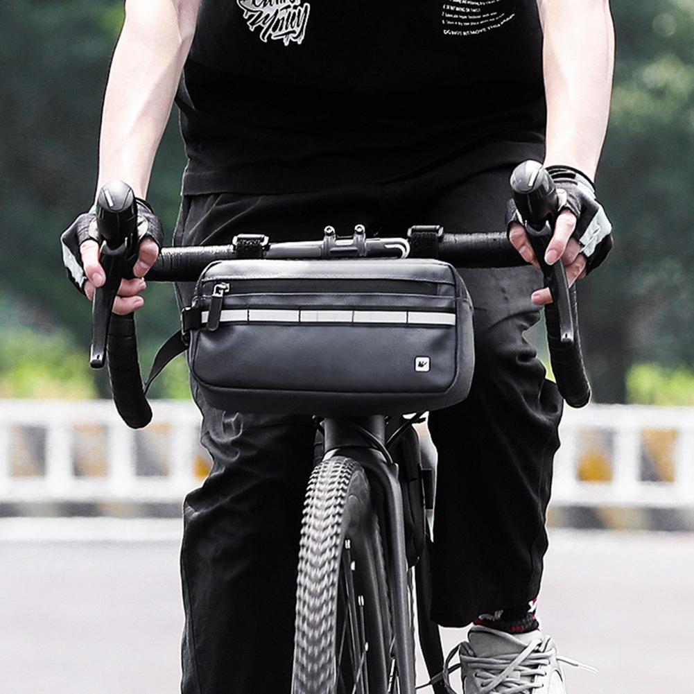 3L Handlebar Bag Wear Resistant Waterproof Polyester Large Capacity Bicycle Pannier for Bike