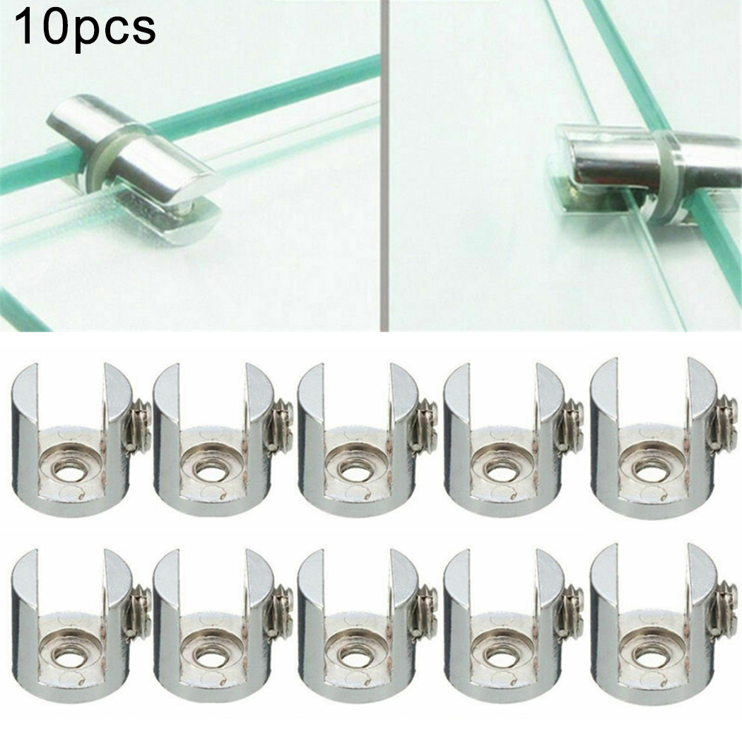 en alliage de zinc étagère de support de support des pinces à serrage Clip étagères chromées polies 6-12 mm pour réparer le verre de salle de bain