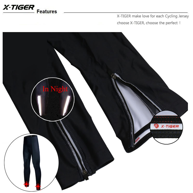 X-Tiger Winter Thermal Cycling Pants Warm Bike Byxor Racing Tights Cycling Pants With 5D Gel Padded Mountain Bicycle Pants