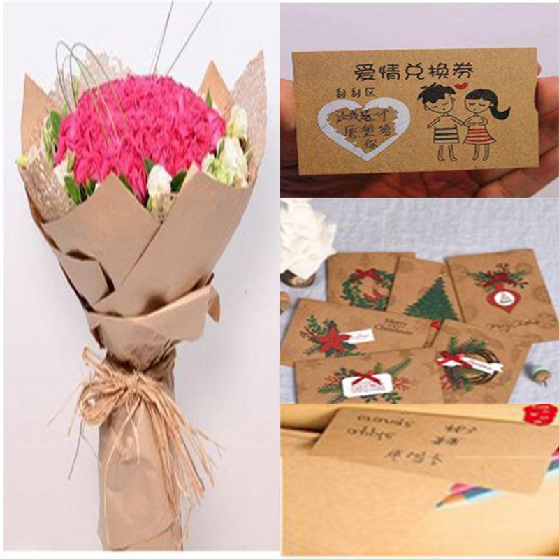 hochwertigem A4 A4 Braun Rohholz Fruchtfleisch Kraftpapier DIY Cover handgefertigt Origami -Pappe Druckgeschenke Verpackung Dekor Papier