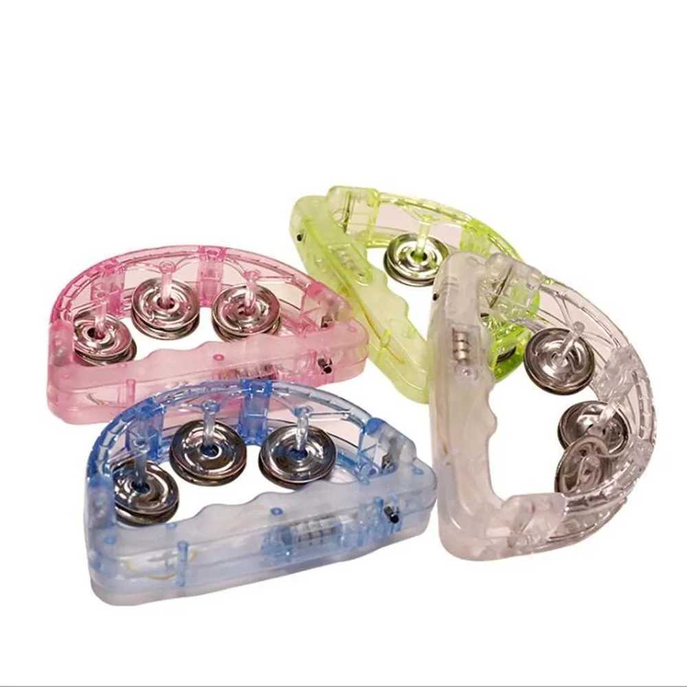 LED RAVE Toy Flashing Tambourine LED verlicht sensorisch speelgoed voor kindermuziekinstrument Shaking Nooisemakers Concertfeesten schudden speelgoed 240410