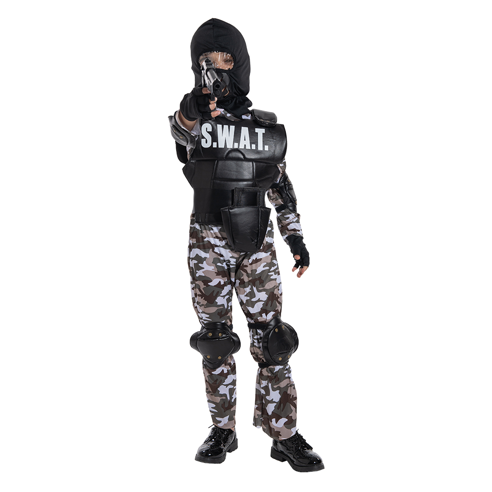 Garçons swat camouflage costume enfants adultes uniformes uniformes de soldat spécial cosplay tenues Carnival Pâques Pourim déguisement