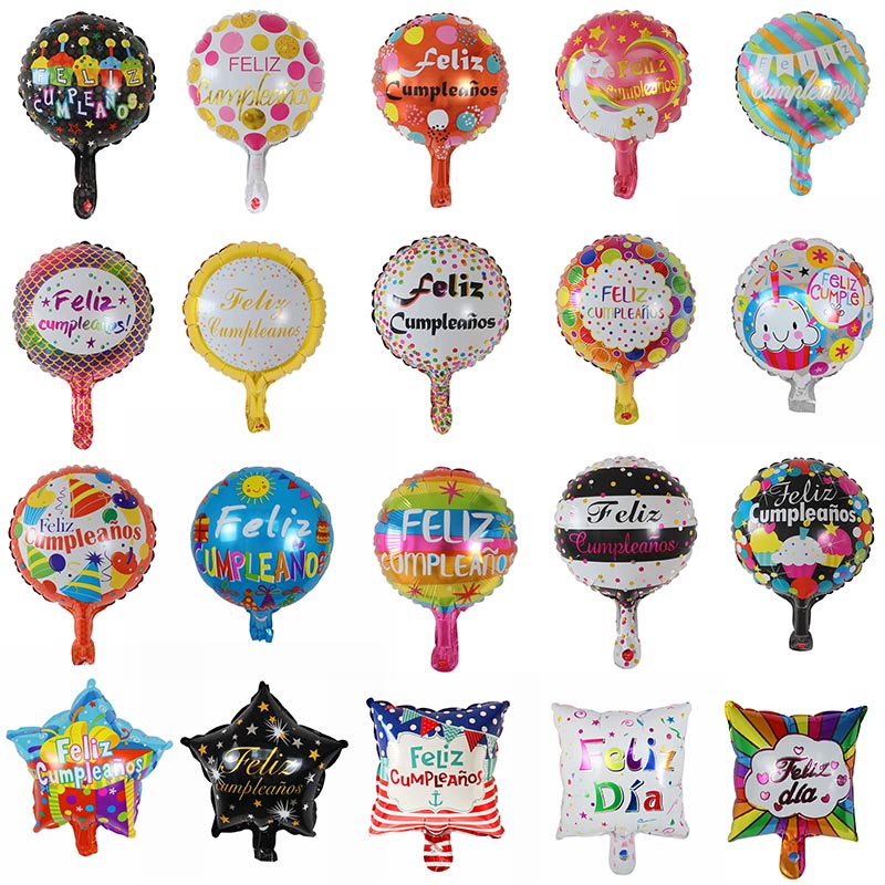 10 pouces espagnol joyeux anniversaire ballons de feuille Feliz cumpeanos te quiero air baloes événement décorations de fête aérien golobs